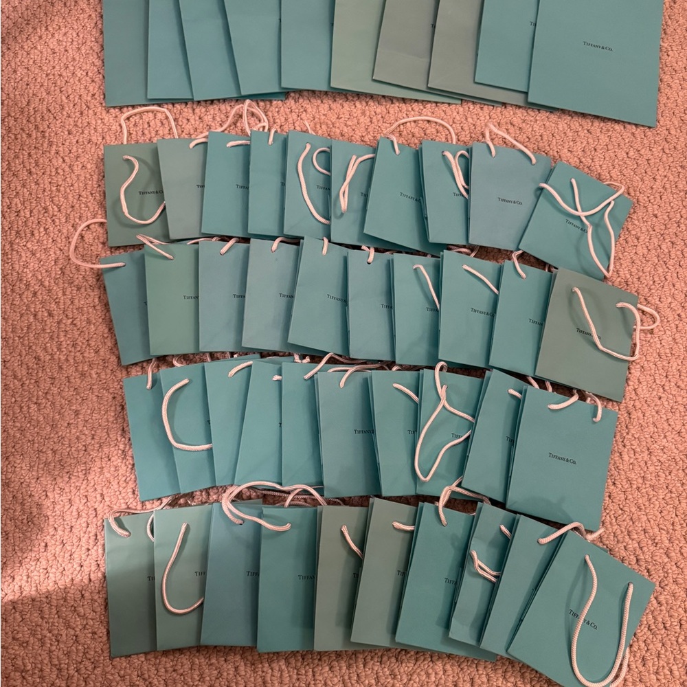 Tiffany & Co. Lot of 50 Authentic Iconic Blue Shopping Bags - small and medium